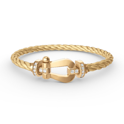 [kincade]FORCE LARGE HORSESHOE HALF DIAMOND BRACELET GOLD