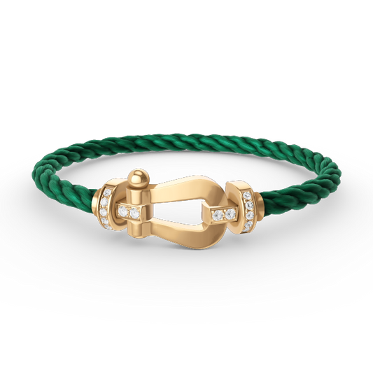 [kincade]FORCE LARGE HORSESHOE HALF DIAMOND BRACELET GOLD