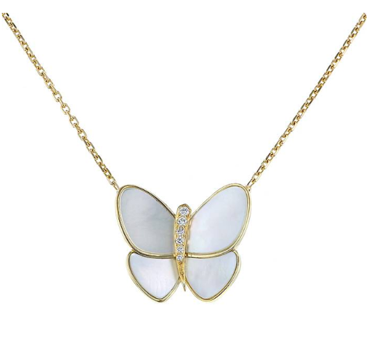 [kincade]BUTTERFLY GOLD MOP DIAMOND NECKLACE