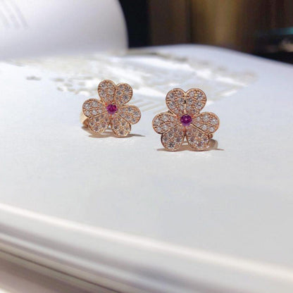 [kincade]FRIVOLE PINK GOLD FLOWER DIAMOND EARRINGS