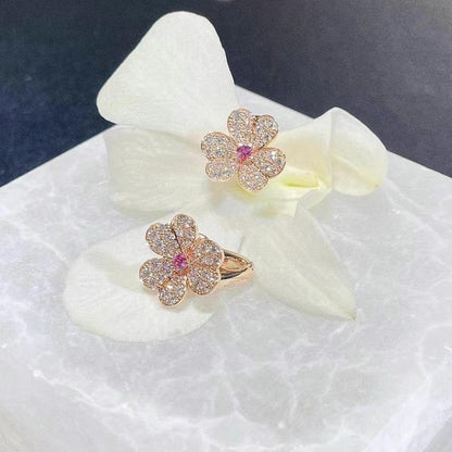 [kincade]FRIVOLE PINK GOLD FLOWER DIAMOND EARRINGS