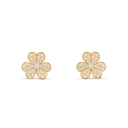 [kincade]FRIVOLE GOLD FLOWER DIAMOND EARRINGS