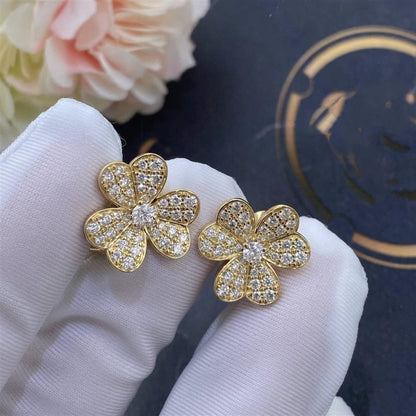 [kincade]FRIVOLE GOLD FLOWER DIAMOND EARRINGS