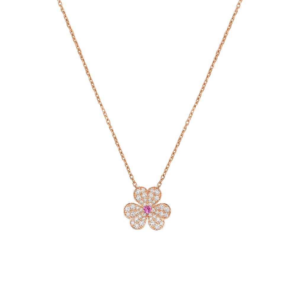 [kincade]FRIVOLE ROSE GOLD FLOWER DIAMOND NECKLACE