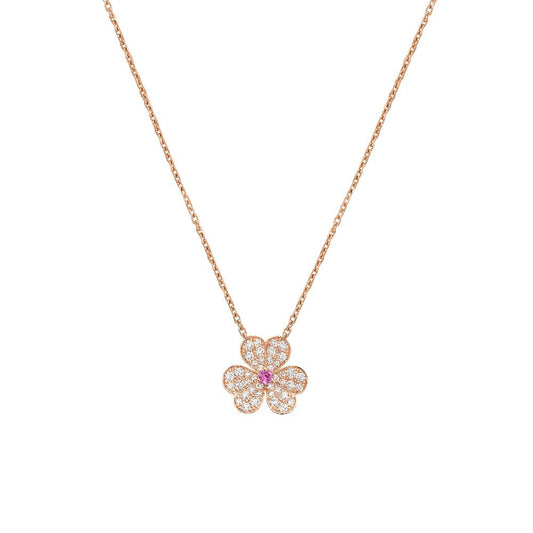 [kincade]FRIVOLE ROSE GOLD FLOWER DIAMOND NECKLACE