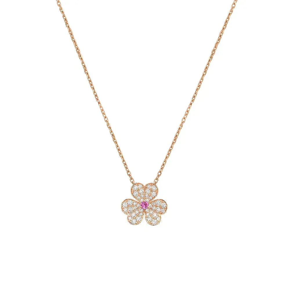 [kincade]FRIVOLE ROSE GOLD FLOWER DIAMOND NECKLACE