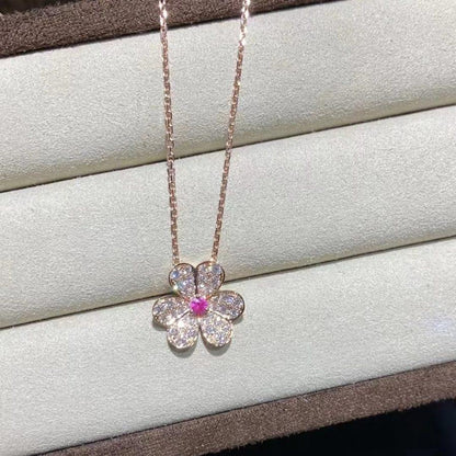 [kincade]FRIVOLE ROSE GOLD FLOWER DIAMOND NECKLACE