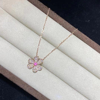 [kincade]FRIVOLE ROSE GOLD FLOWER DIAMOND NECKLACE