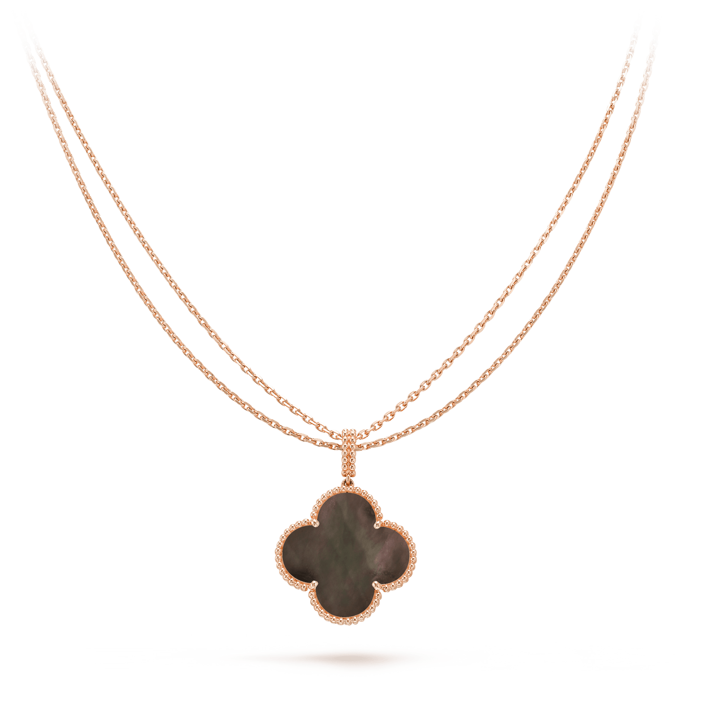 [kincade]CLOVER 25MM GOLD DARK MOP BIG CLOVER NECKLACE