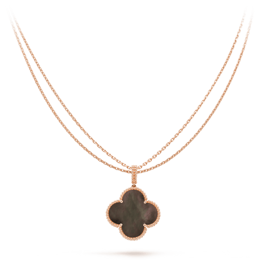 [kincade]CLOVER 25MM GOLD DARK MOP BIG CLOVER NECKLACE