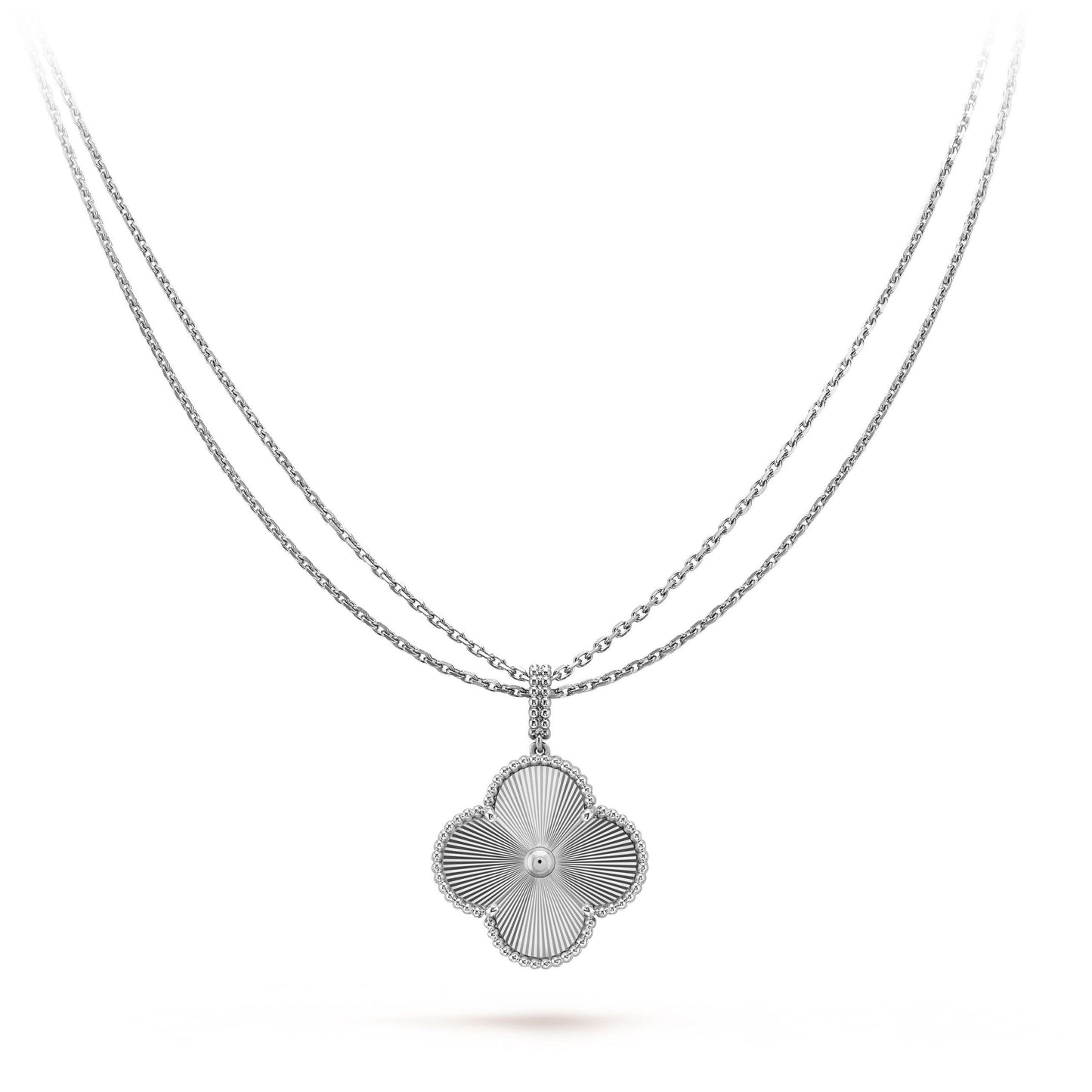 [kincade]CLOVER 25MM SILVER BIG CLOVER NECKLACE