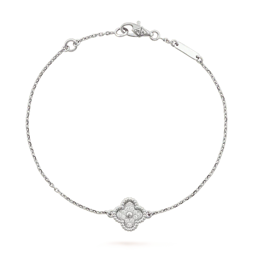 [kincade]CLOVER  SINGLE FLOWER BRACELET SILVER