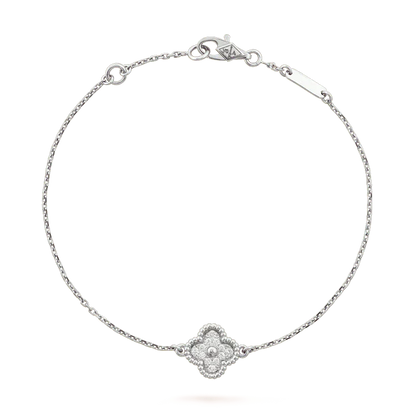 [kincade]CLOVER  SINGLE FLOWER BRACELET SILVER