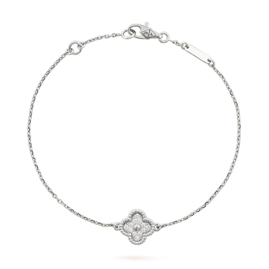 [kincade]CLOVER  SINGLE FLOWER BRACELET SILVER