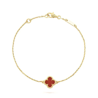 [kincade]CLOVER  CARNELIAN SINGLE FLOWER BRACELET