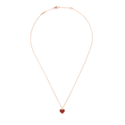 [kincade]SWEET CLOVER CARNELIAN HEART NECKLACE