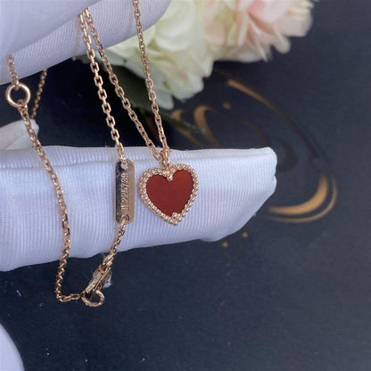 [kincade]SWEET CLOVER CARNELIAN HEART NECKLACE