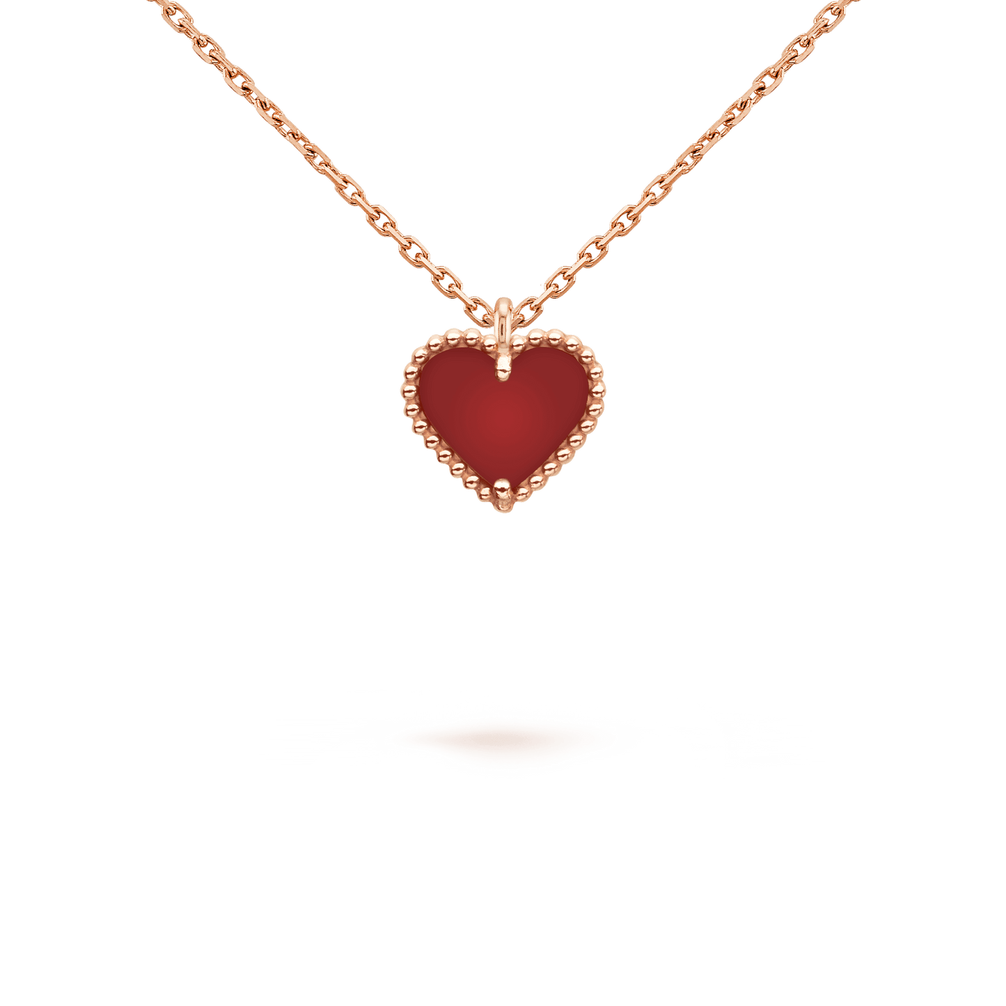 [kincade]SWEET CLOVER CARNELIAN HEART NECKLACE