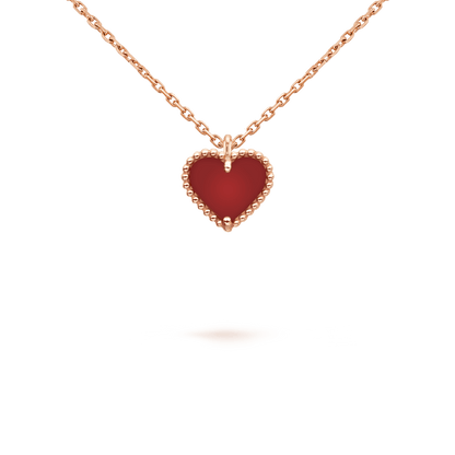 [kincade]SWEET CLOVER CARNELIAN HEART NECKLACE