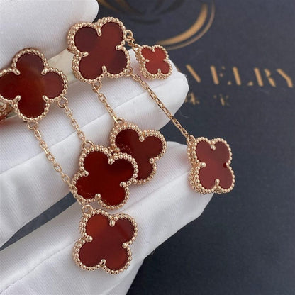 [kincade]CLOVER EARRINGS CARNELIAN 4 MOTIFS PINK GOLD