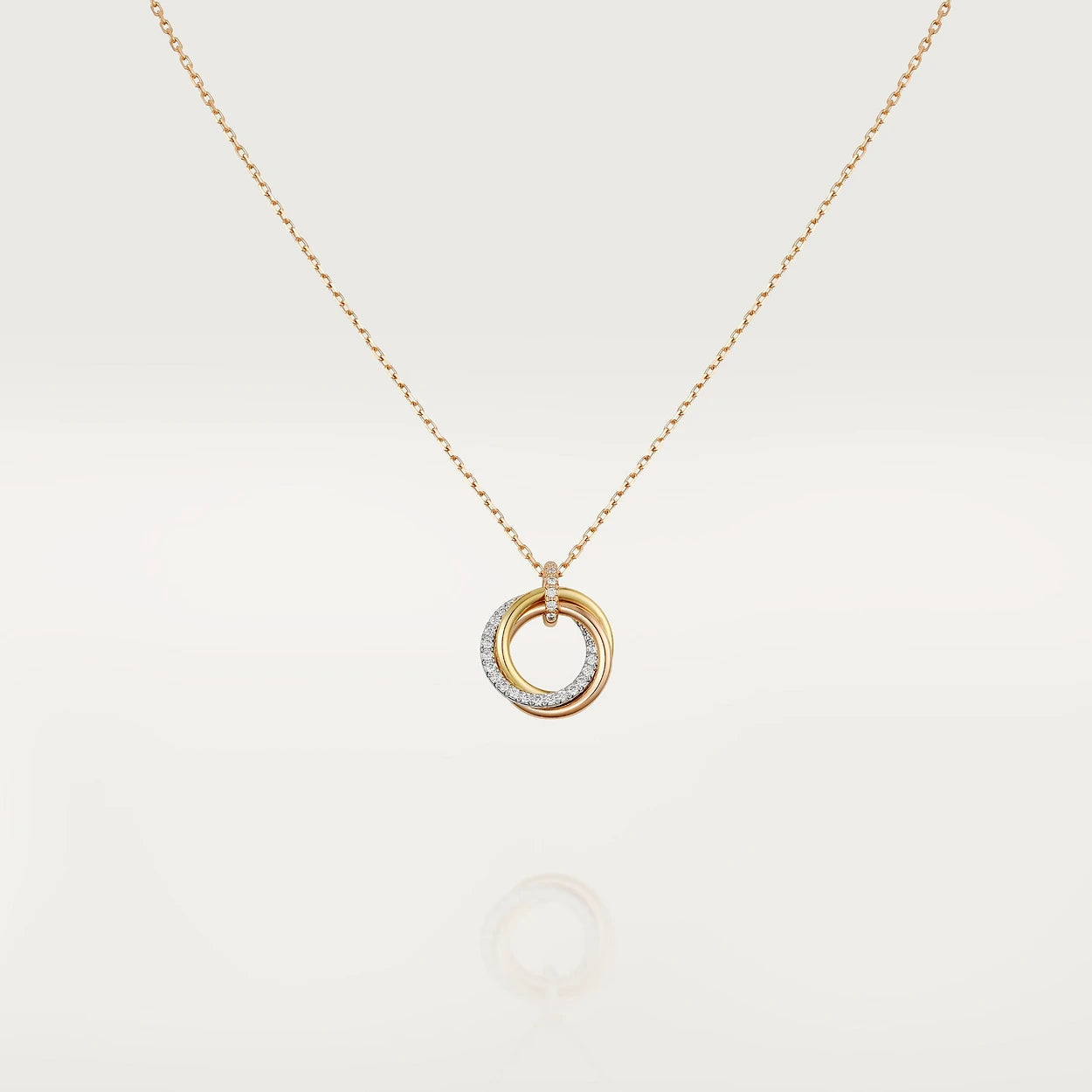 [kincade]TRINITY NECKLACE SILVER GOLD PINK GOLD DIAMONDS