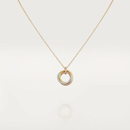 [kincade]TRINITY NECKLACE SILVER GOLD PINK GOLD DIAMONDS