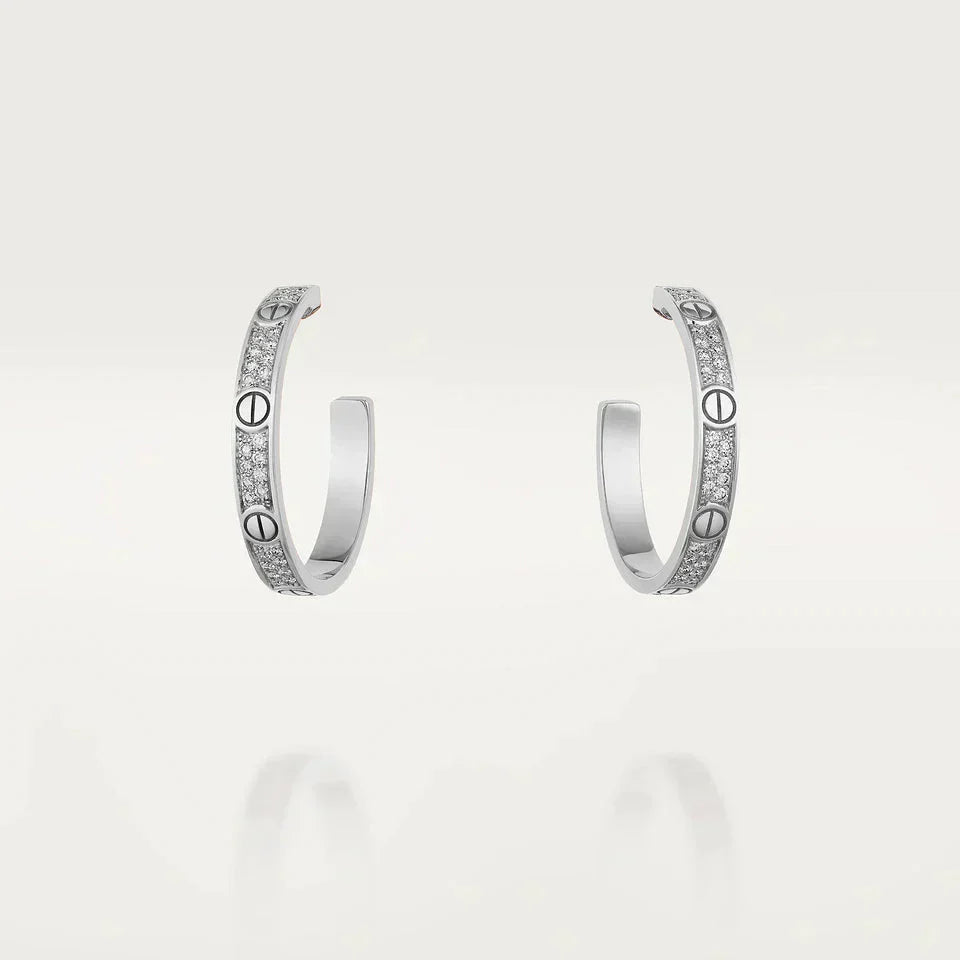 [kincade]LOVE DIAMOND SILVER HOOP EARRINGS