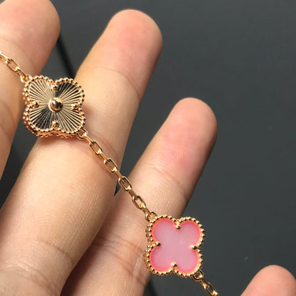 [kincade]CLOVER BRACELET 5 MOTIF PINK AND PINK GOLD