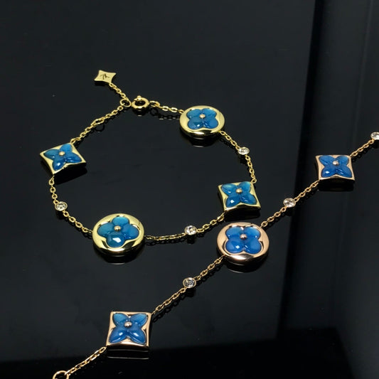 [kincade]STAR AND SUN 4 MOTIF BLUE BRACELET