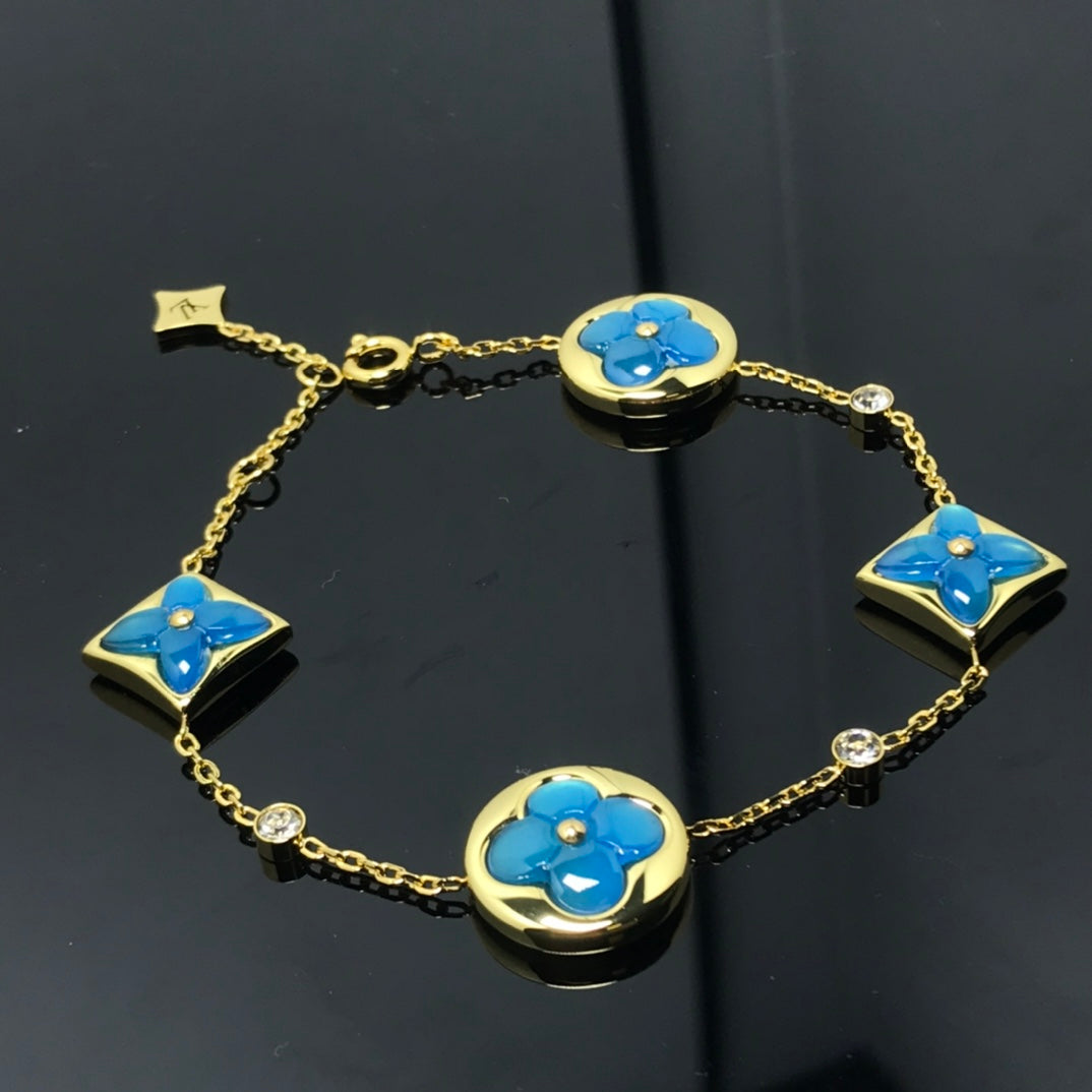 [kincade]STAR AND SUN 4 MOTIF BLUE BRACELET