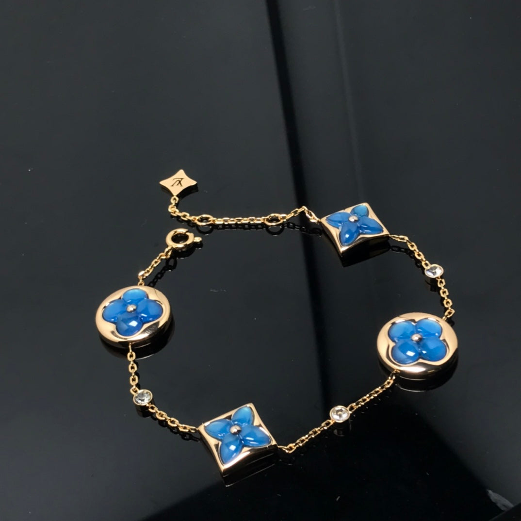 [kincade]STAR AND SUN 4 MOTIF BLUE BRACELET