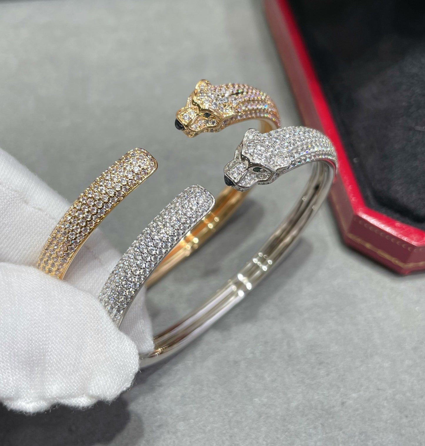 [kincade]PANTHERE FULL DIAMOND OPEN BRACELET