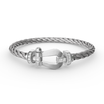 [kincade]FORCE LARGE HORSESHOE HALF DIAMOND BRACELET SILVER